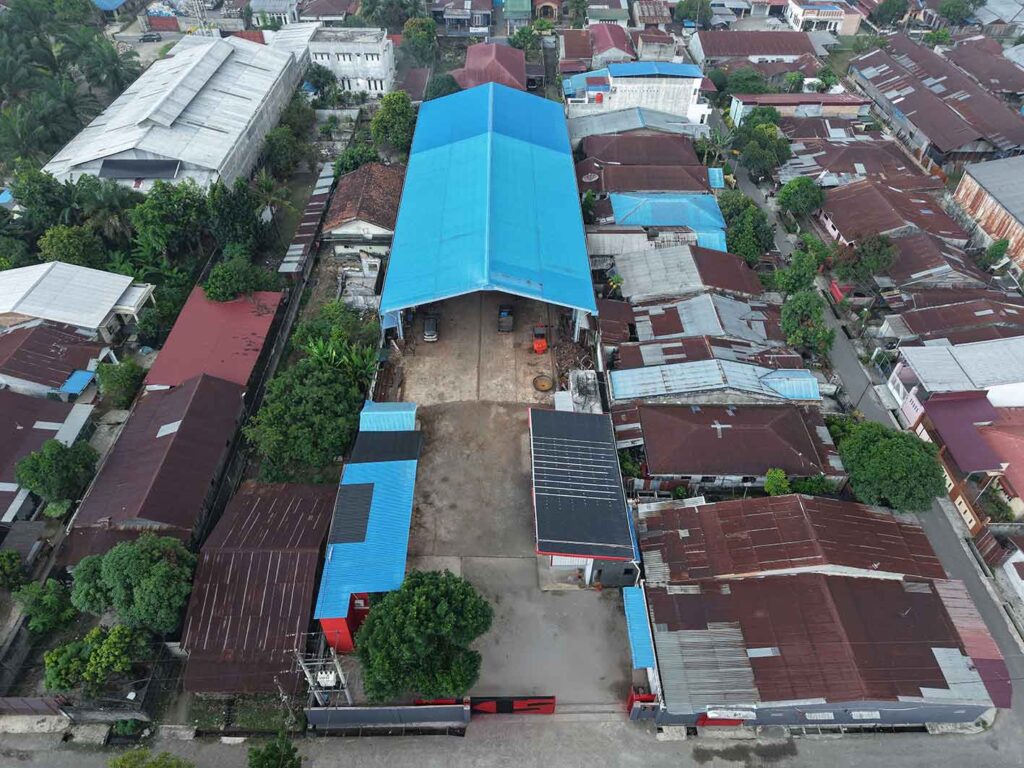 Tampak udara kantor dan workshop PT. Konstruksi Inti Sejahtera di Deli Serdang